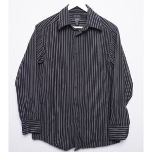 Axcess Black Sparkle Striped Long Sleeve Shirt Men's Size M‎